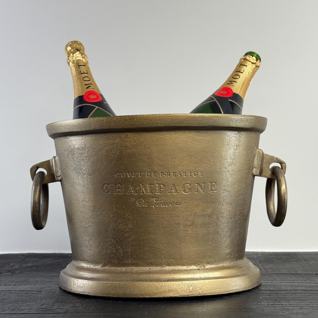 Brassvane antique brass champagne ice bucket additional view 4