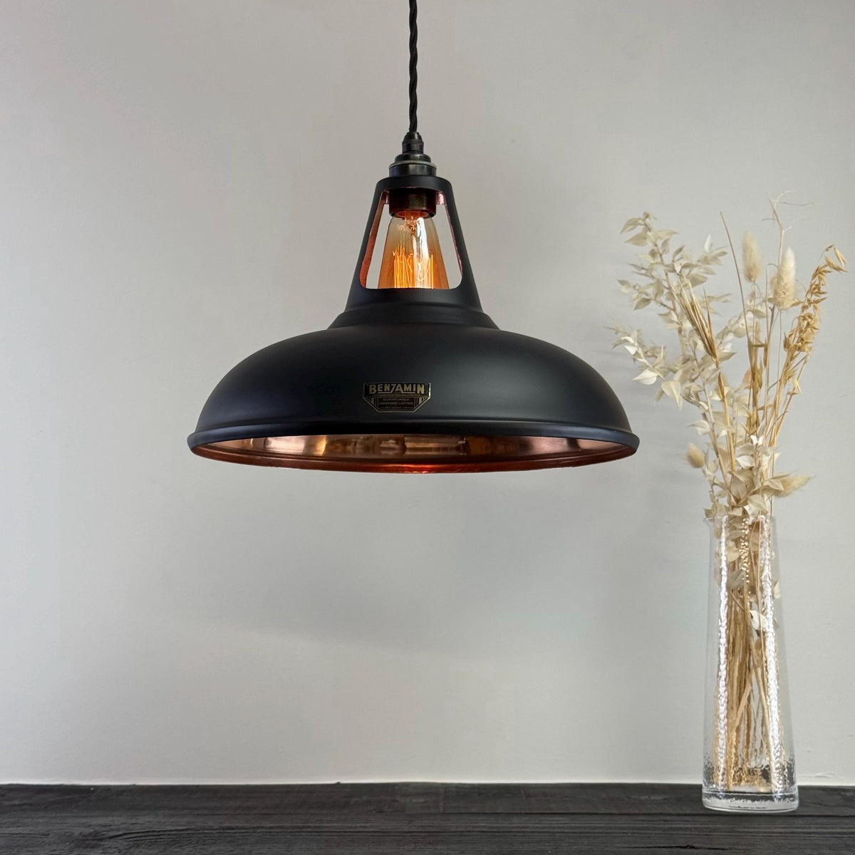 Brassvane matt black and copper pendant light additional view 3
