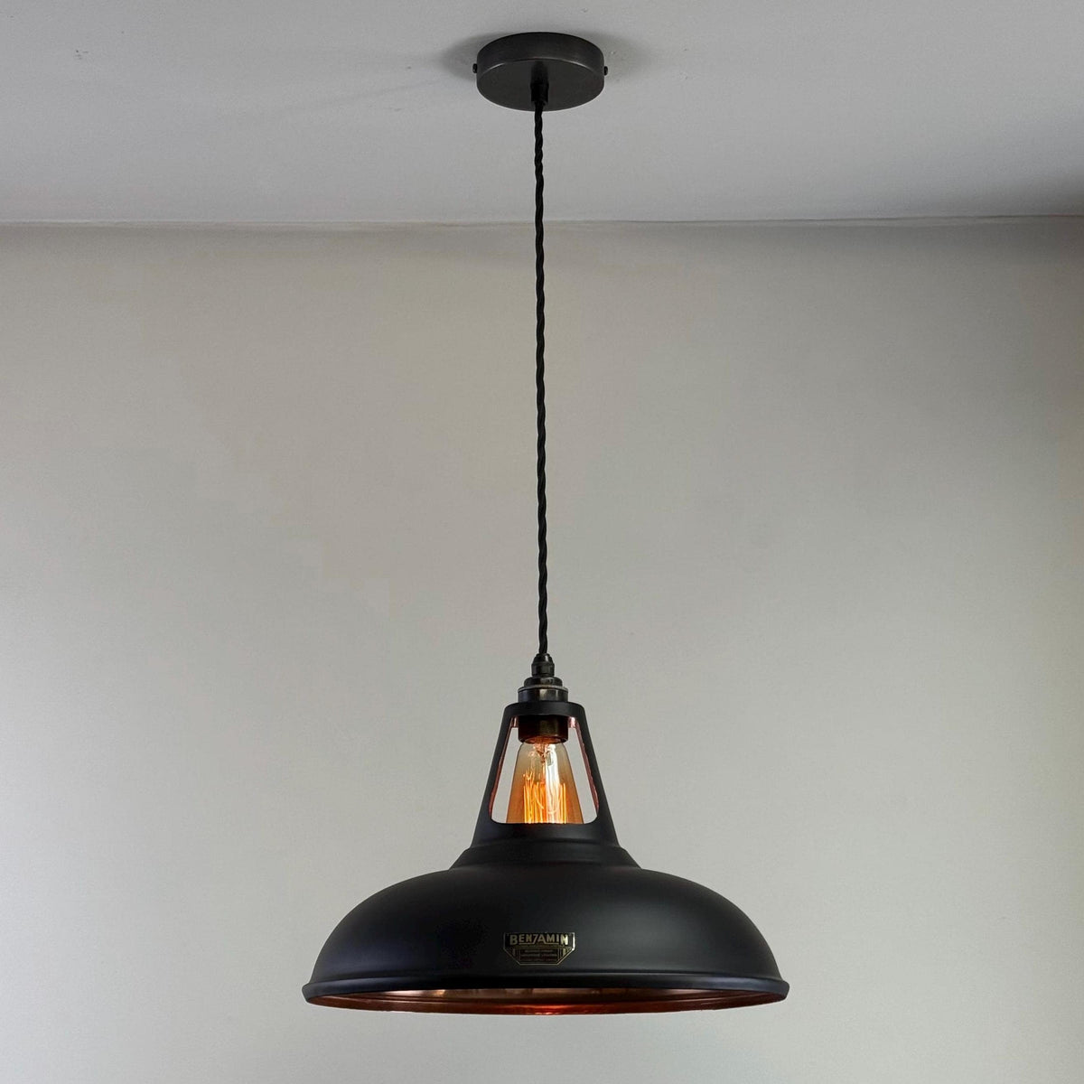 Brassvane matt black and copper pendant light additional view 5
