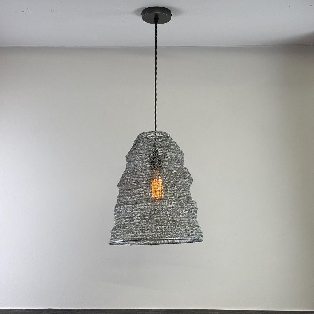 Brassvane beehive wire mesh pendant light additional view 3