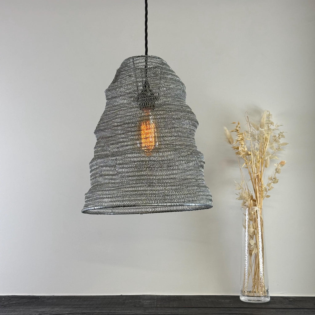 Brassvane beehive wire mesh pendant light additional view 2