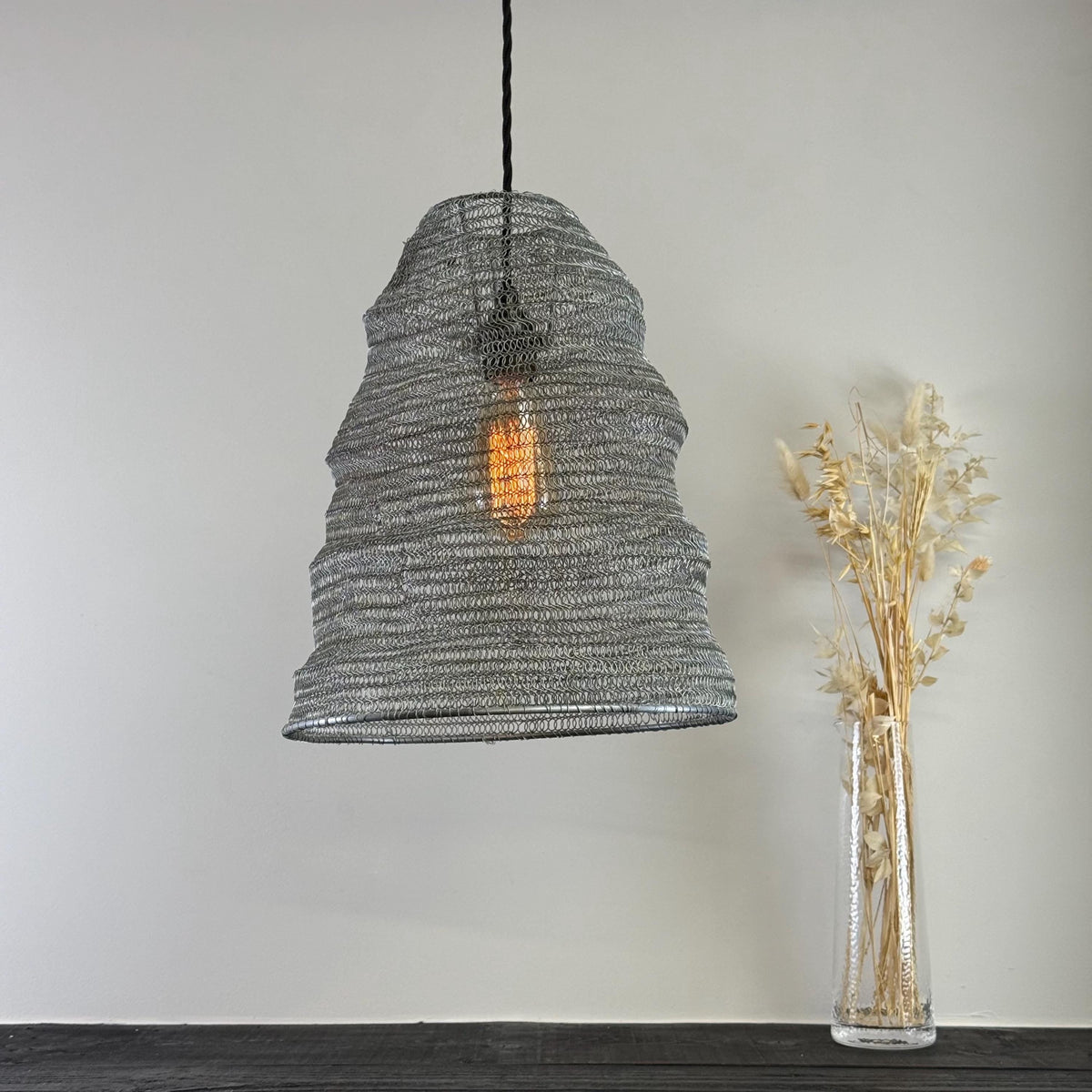 Brassvane beehive wire mesh pendant light additional view 2