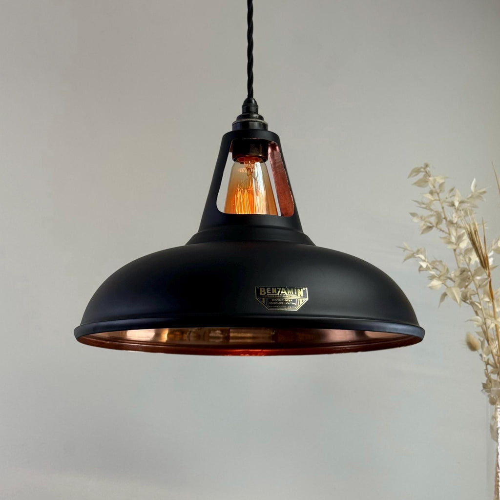 Brassvane matt black and copper pendant light additional view 4