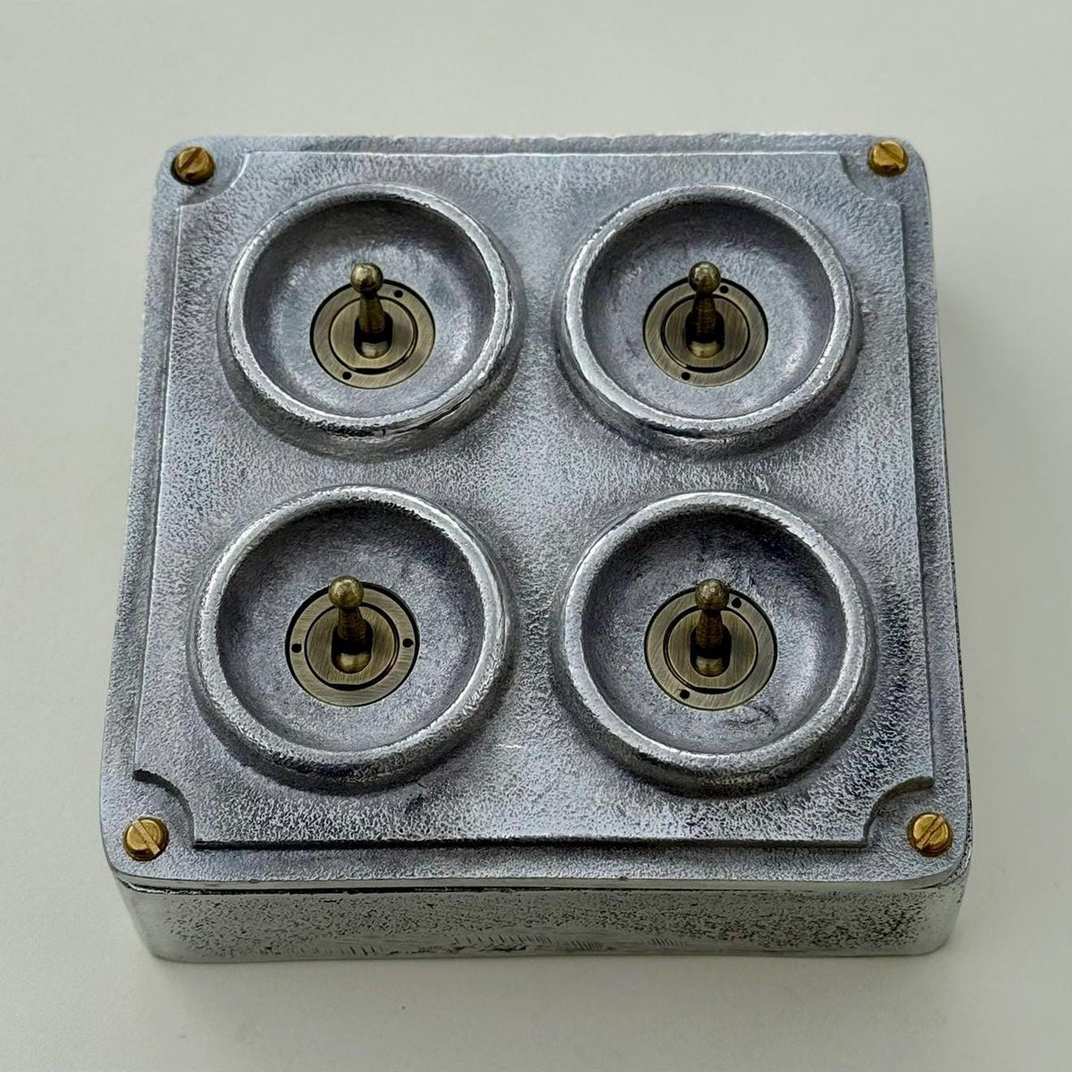 Brassvane 4 gang conduit light switch additional view 4