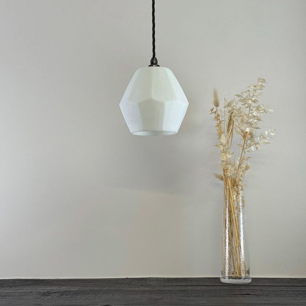 Brassvane white opal glass pendant light additional view 4