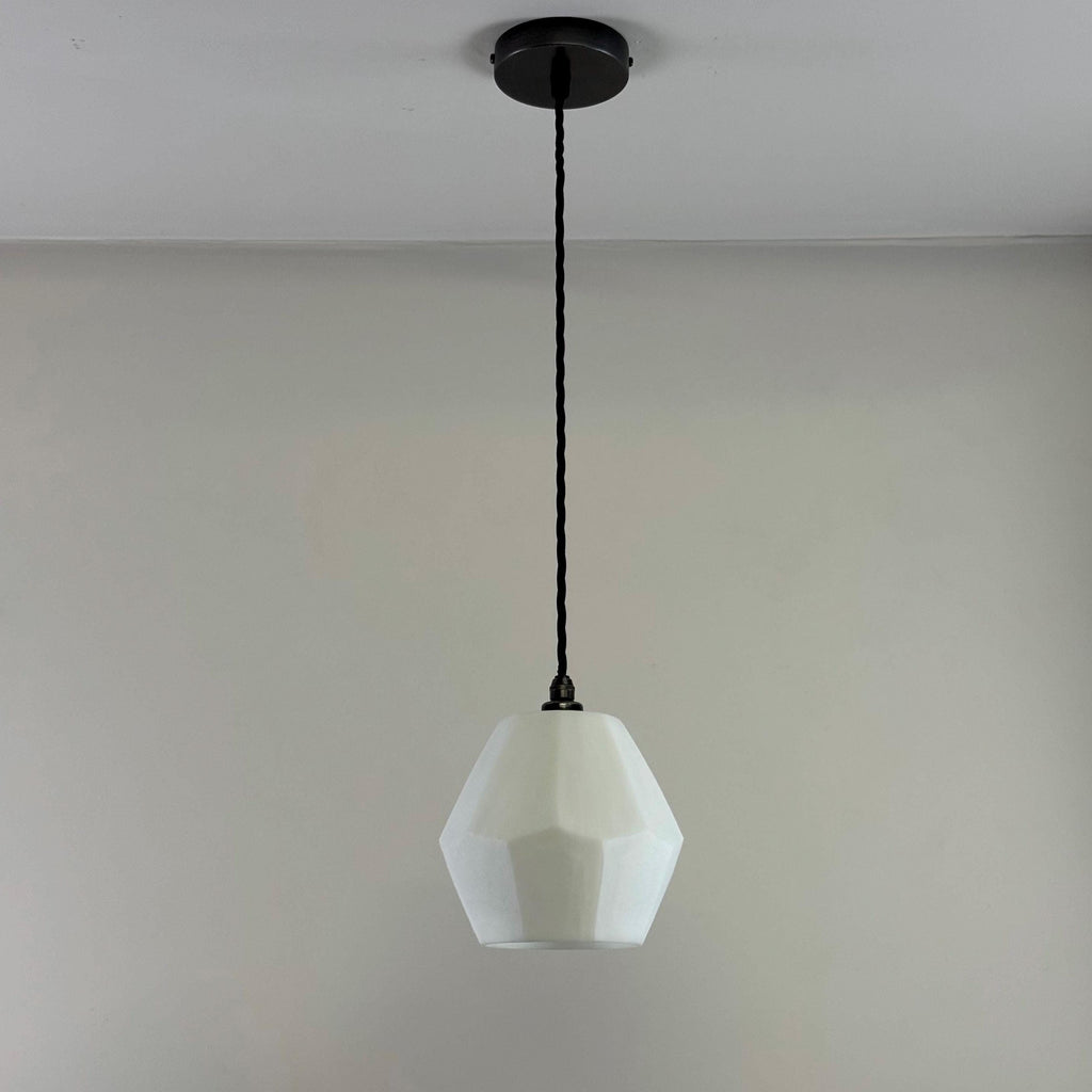 Brassvane white opal glass pendant light additional view 8