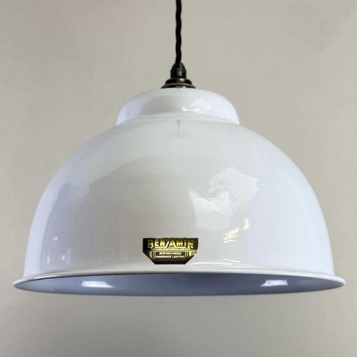 Brassvane white RLM pendant light overall view