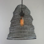 Brassvane beehive wire mesh pendant light overall view