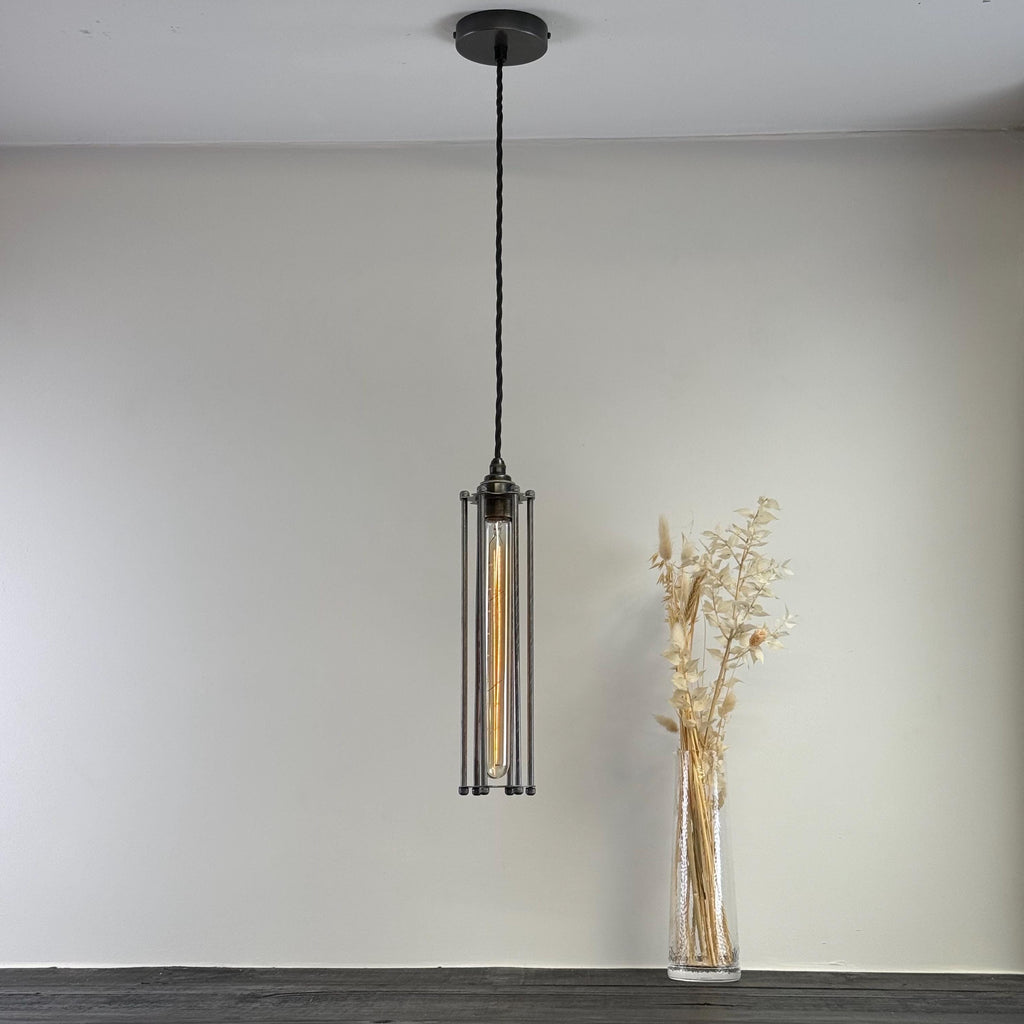 Brassvane steel cage pendant light additional view 4