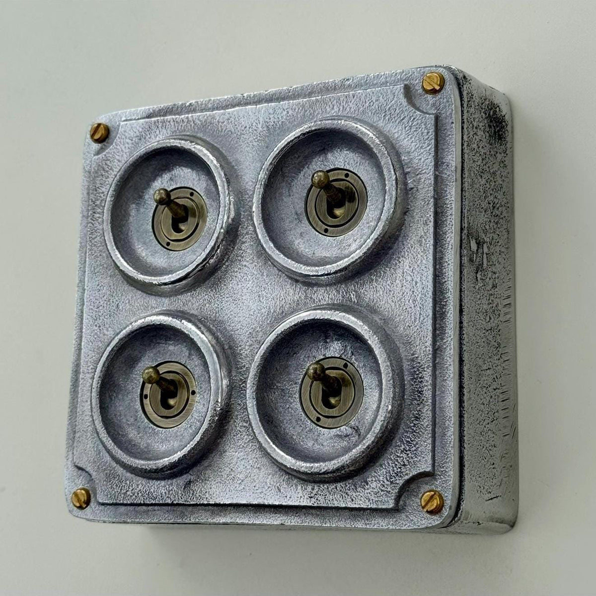 Brassvane 4 gang conduit light switch additional view 5