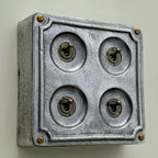 Brassvane 4 gang conduit toggle switch overall view
