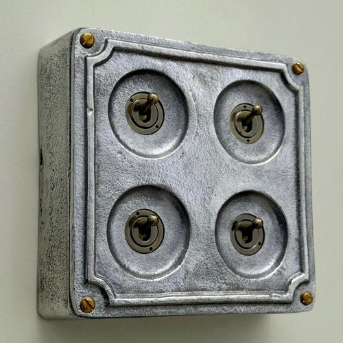 Brassvane 4 gang conduit toggle switch overall view