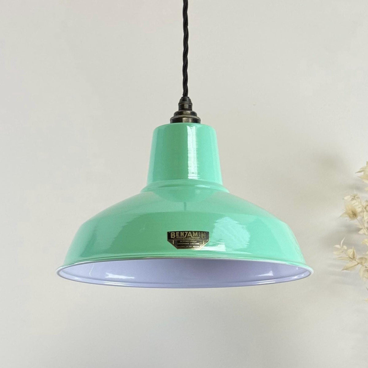 Brassvane teal green RLM pendant light additional view 6