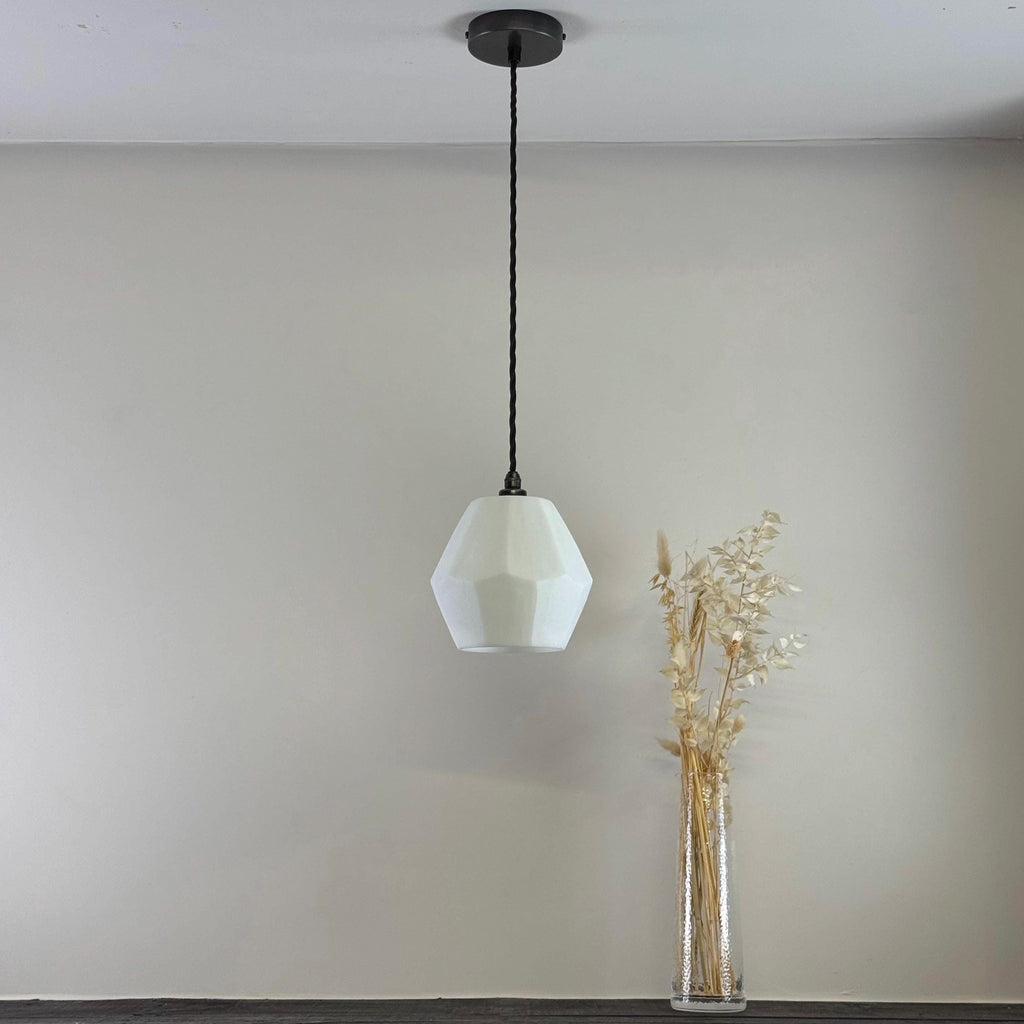 Brassvane white opal glass pendant light additional view 6