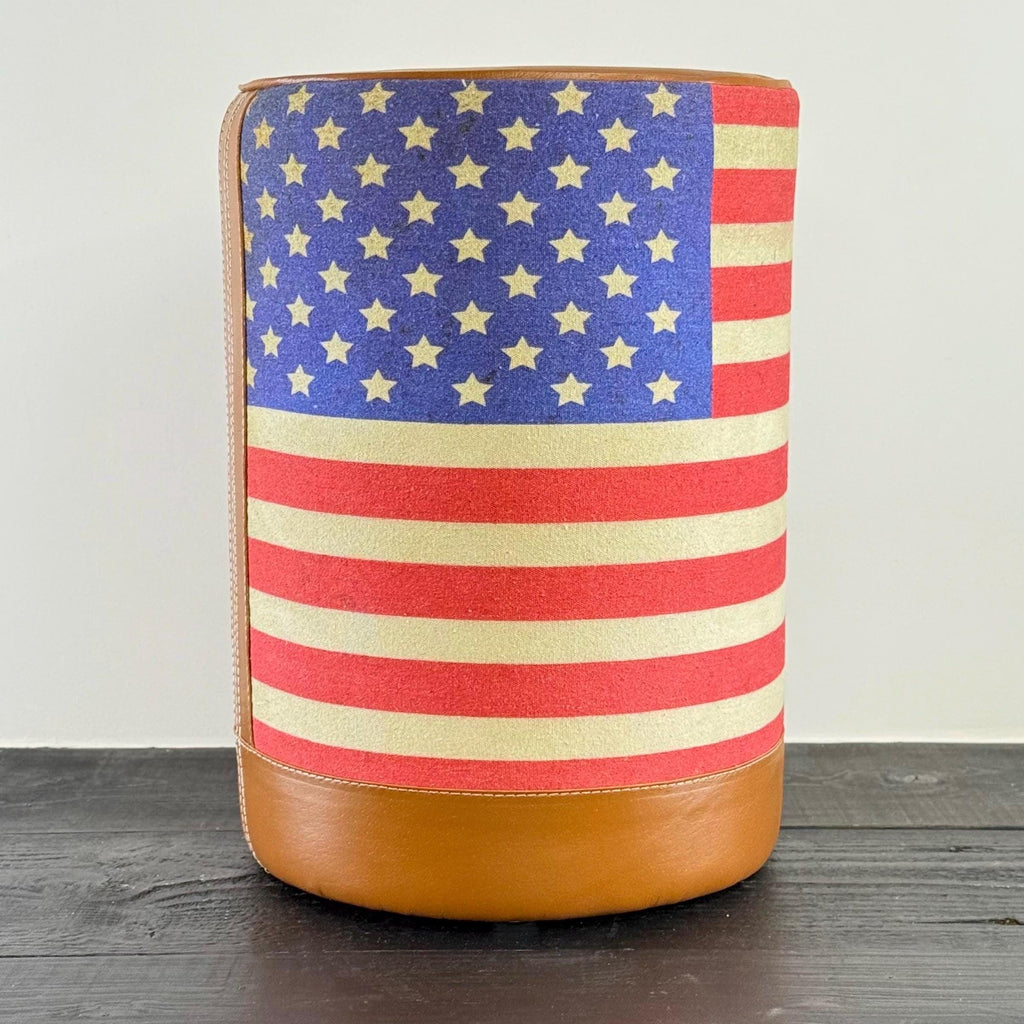 Brassvane USA flag pouf footstool additional view 4