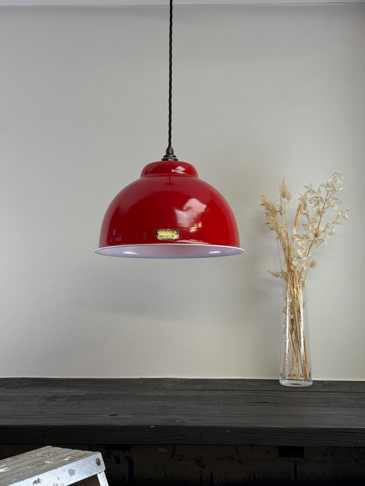 Brassvane red RLM pendant light additional view 3