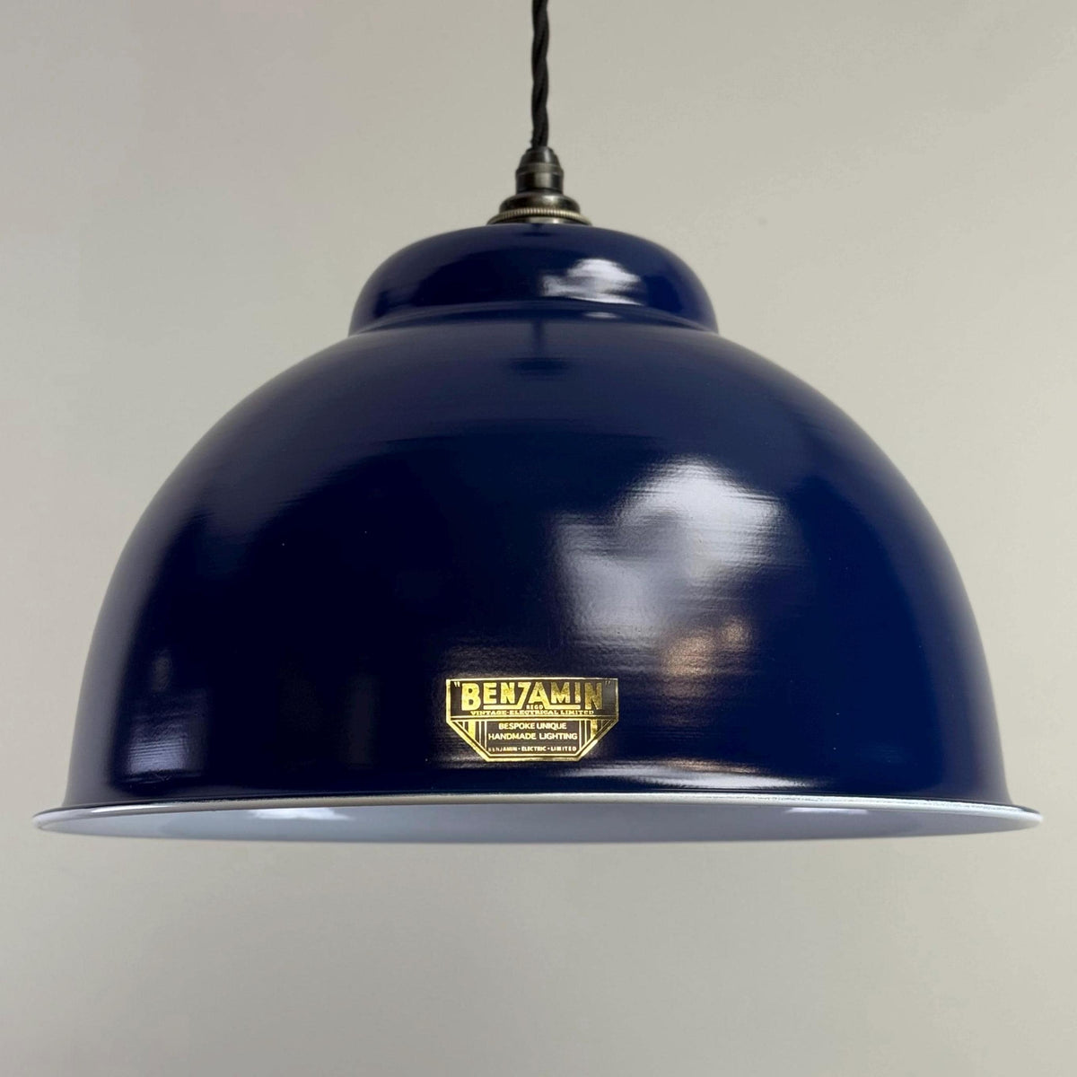 Brassvane royal blue RLM pendant light overall view