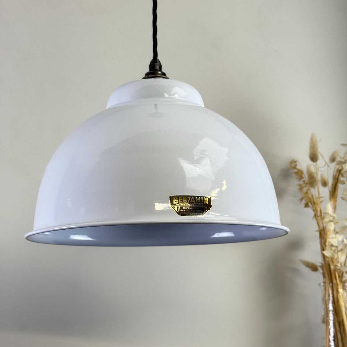 Brassvane white RLM pendant light additional view 2