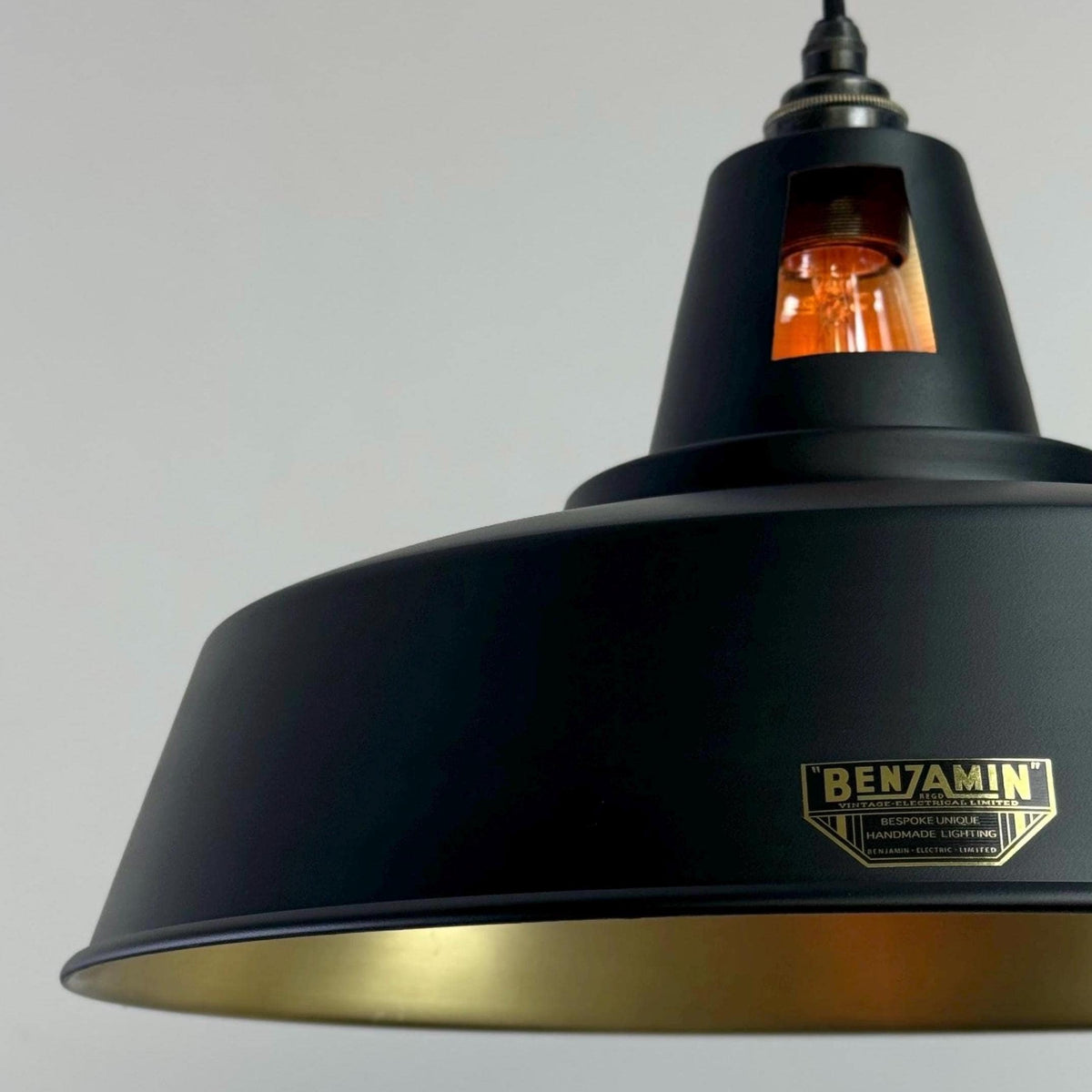 Brassvane matt black and brass pendant light additional view 5