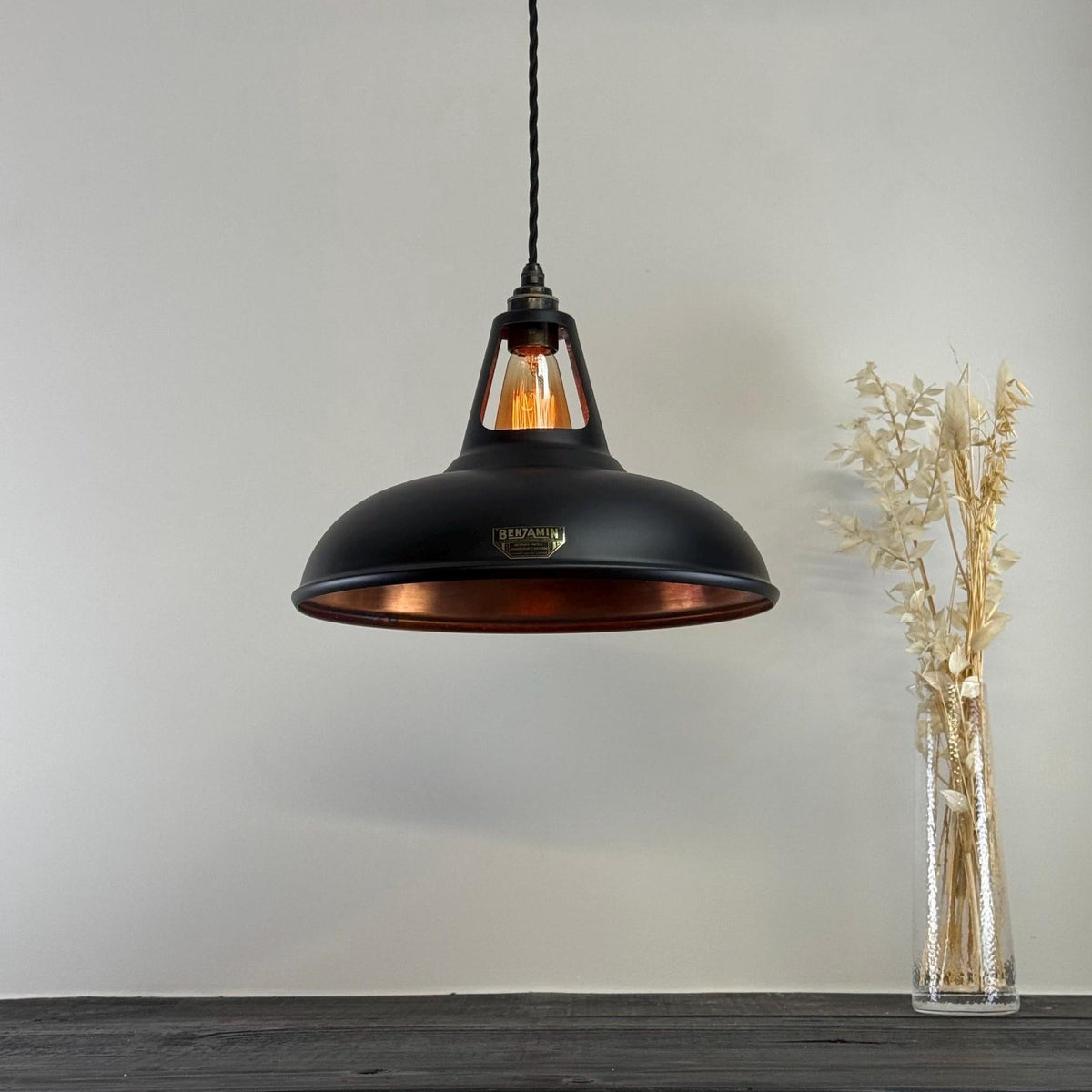 Brassvane matt black and copper pendant light additional view 5