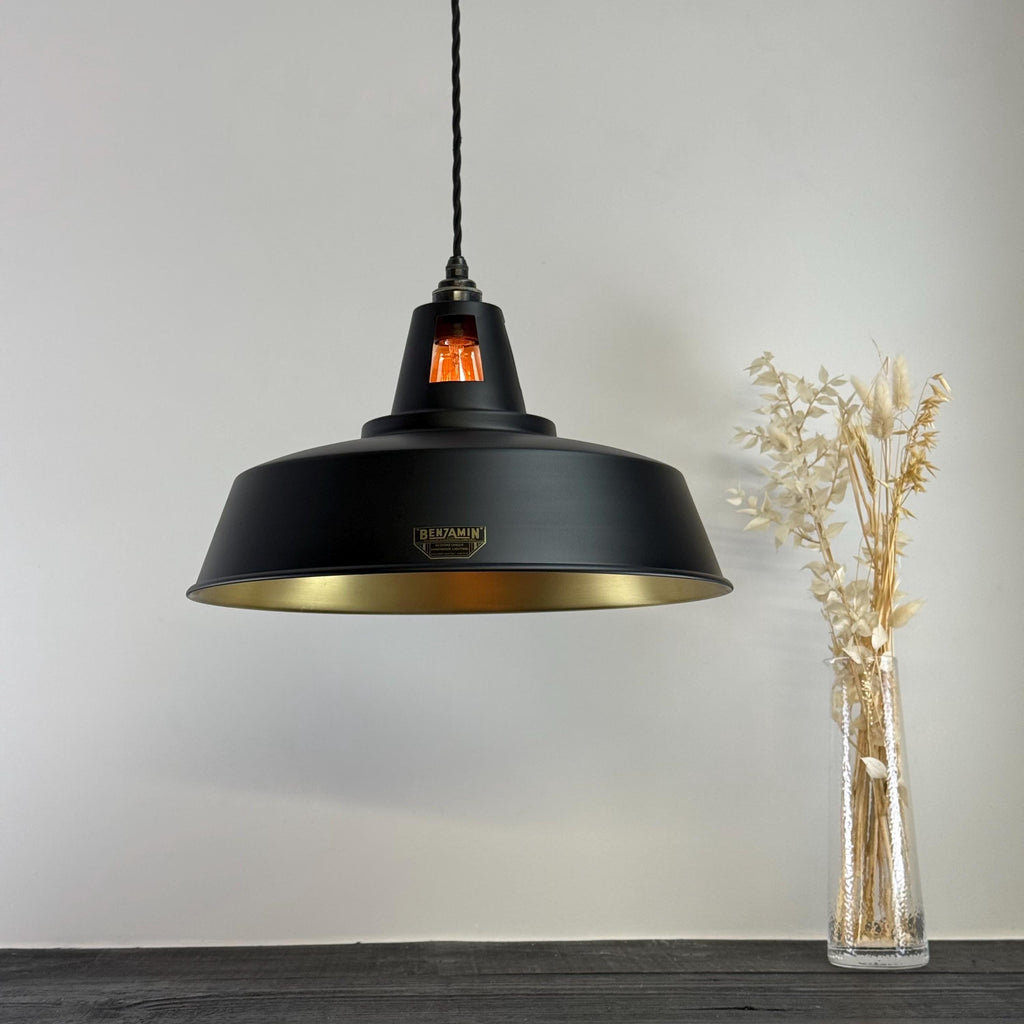 Brassvane matt black and brass pendant light additional view 2