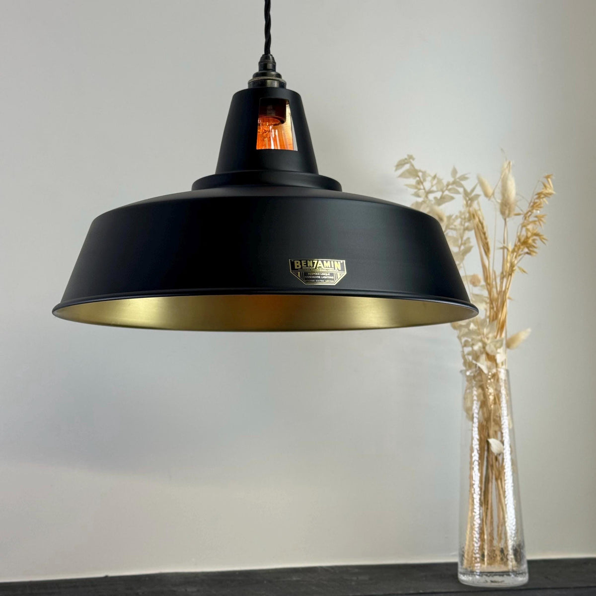 Brassvane matt black and brass pendant light additional view 3