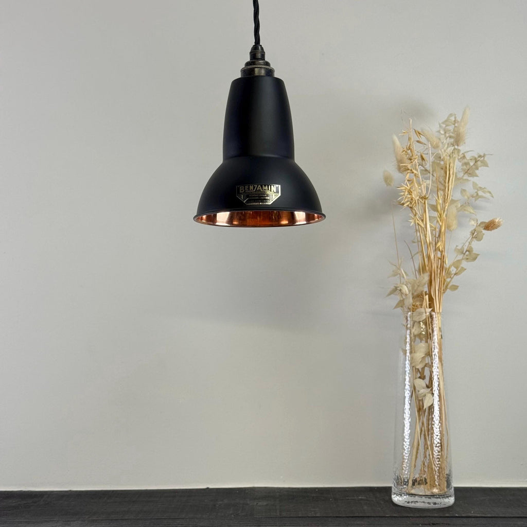 Brassvane matt black and copper pendant light additional view 4