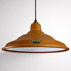 Brassvane tan leather pendant light overall view