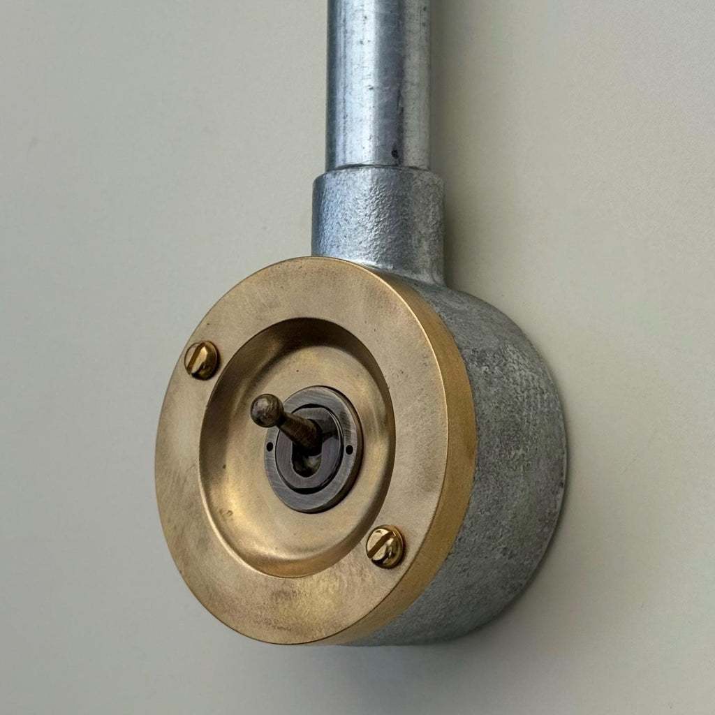 Brassvane raw brass conduit light switch additional view 4