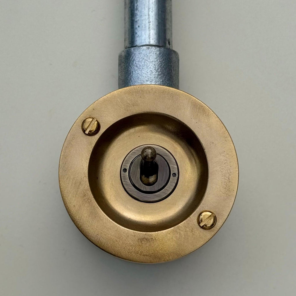 Brassvane raw brass conduit light switch additional view 5