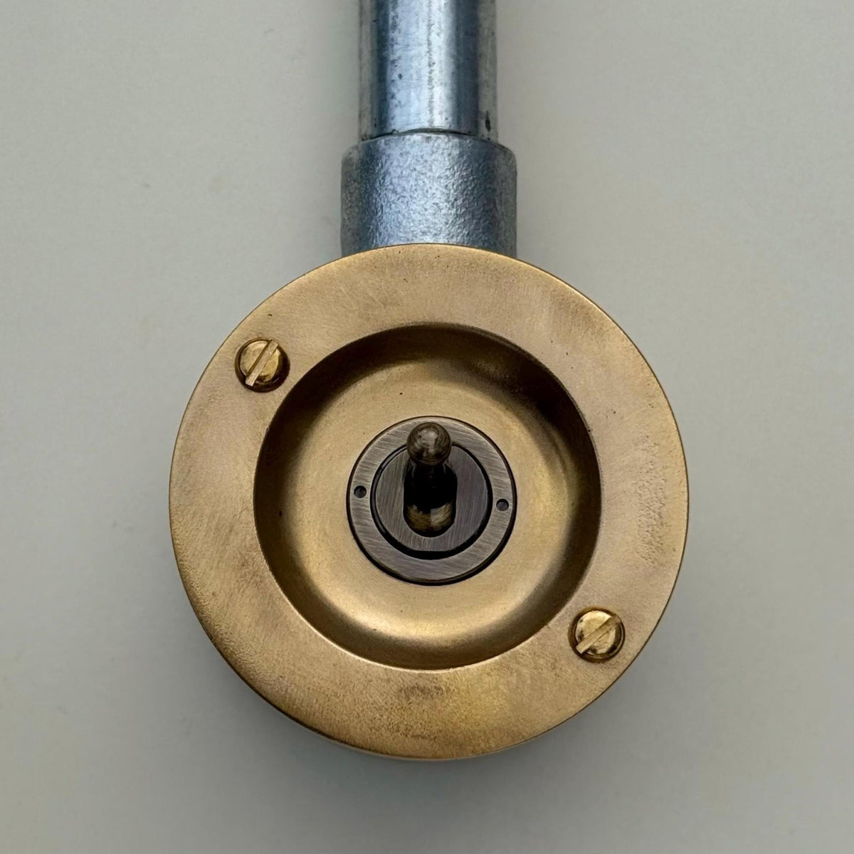 Brassvane raw brass conduit light switch additional view 5