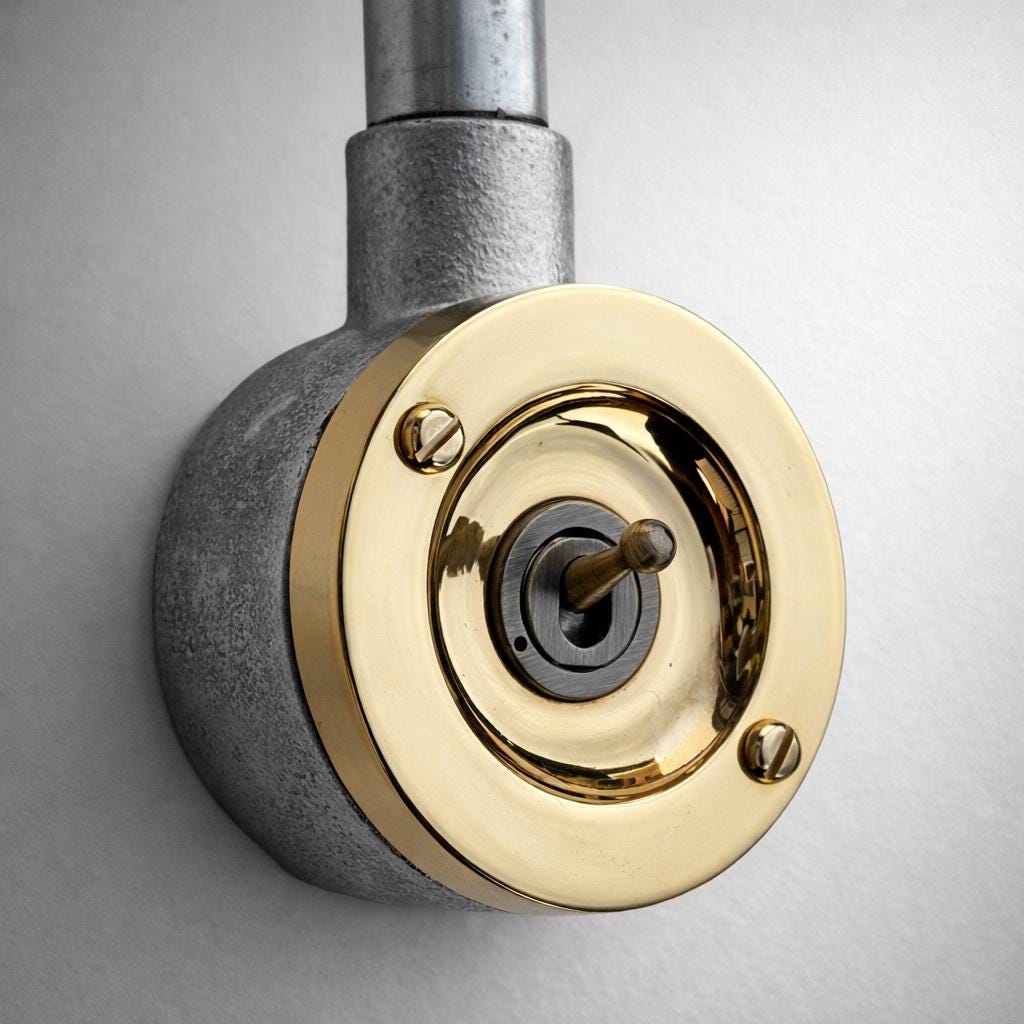 Brassvane solid brass conduit light switch overall view