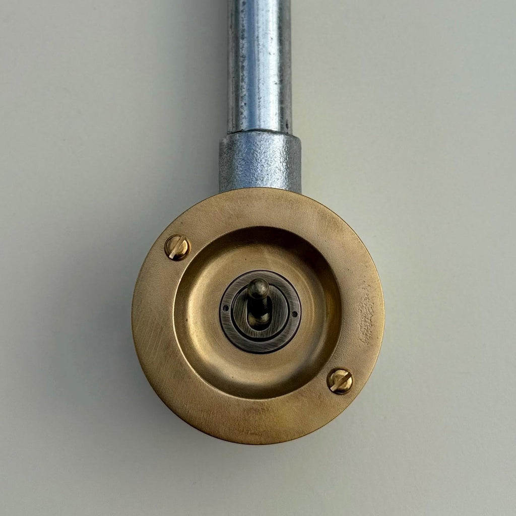 Brassvane raw brass conduit light switch additional view 2