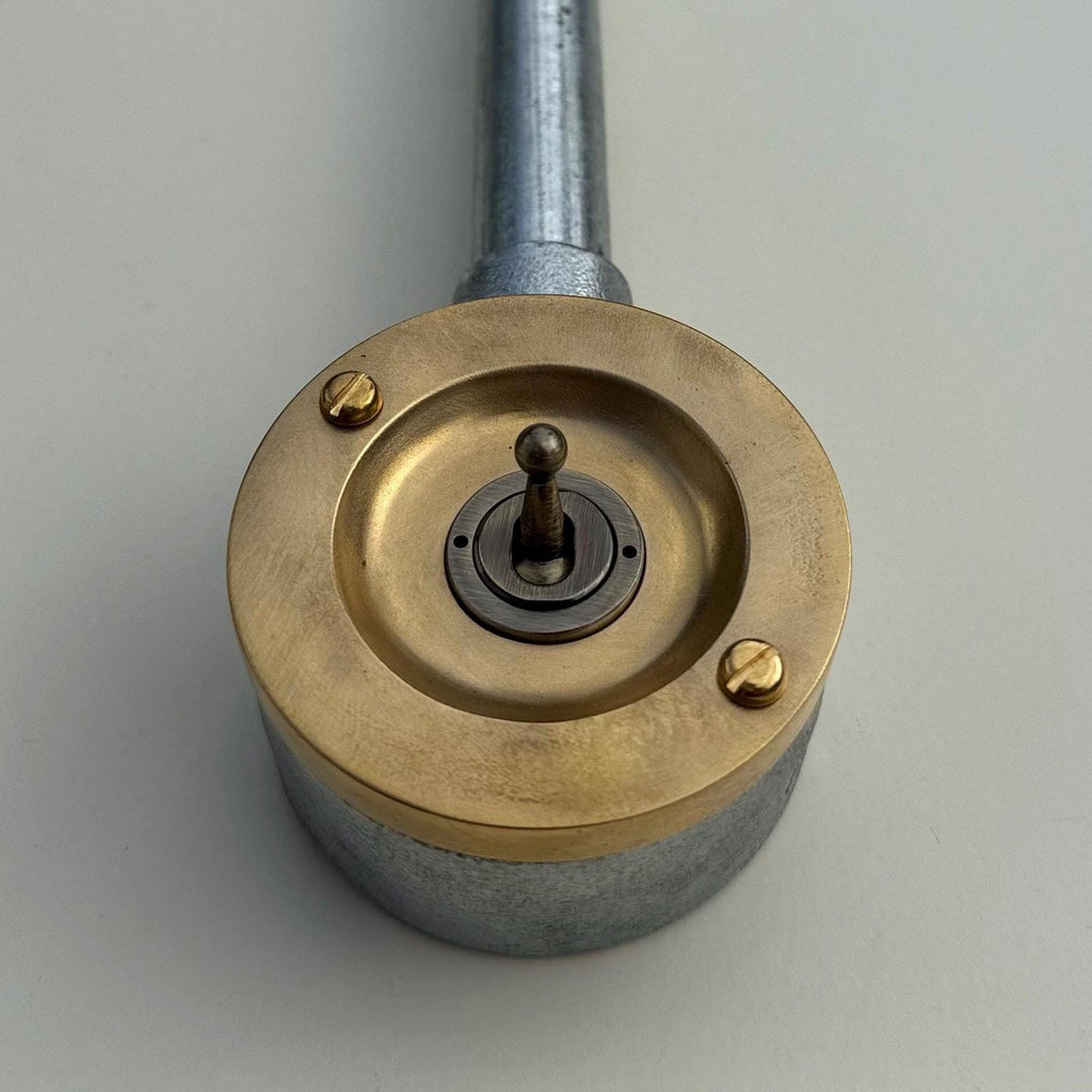 Brassvane raw brass conduit light switch additional view 3