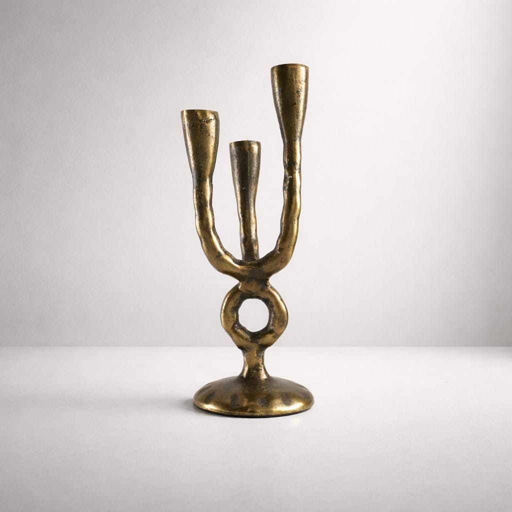 Brassvane antique brass candelabra overall view