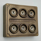 Brassvane 6 gang toggle light switch additional view 3